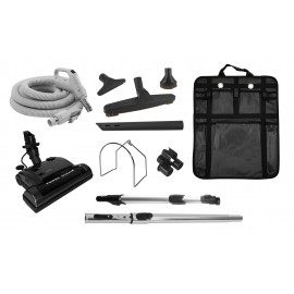 Central Vacuum Kit - 40' (12 m) Hose - Floor Brush - Dusting Brush - Upholstery Brush - Crevice Tool - Telescopic Wand - Hose and Tools Hangers - Storage Bag