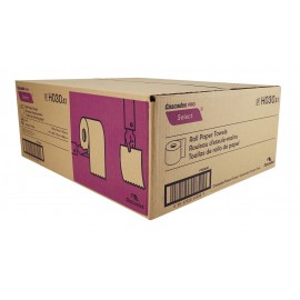 Papier essuie-mains - largeur de 7,9" (20,1 cm) - rouleau de 350' (106,6 m) - boîte de 12 rouleaux - blanc - Cascades Pro H030