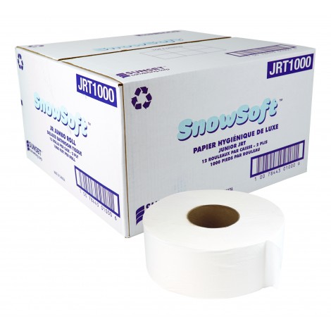 Deluxe Bathroom Tissue virgin SUNSET Snow Soft - 2-ply - 1000' per Rolls - 12 Rolls per Box - SUNSET JRT1000