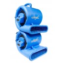 Ventilateur de plancher / souffleur -  Johnny Vac - diamètre du ventilateur 9,5" (24 cm)  - 3 vitesses - avec poignée - barre d'alimentation électrique intégrée - bleu