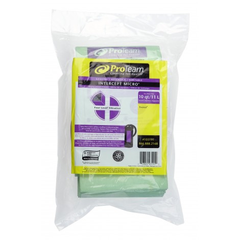 Paper Vacuum Bag for Proteam 10 Quarts (11 L) Everest - Pack of 10 Bags - # 103191