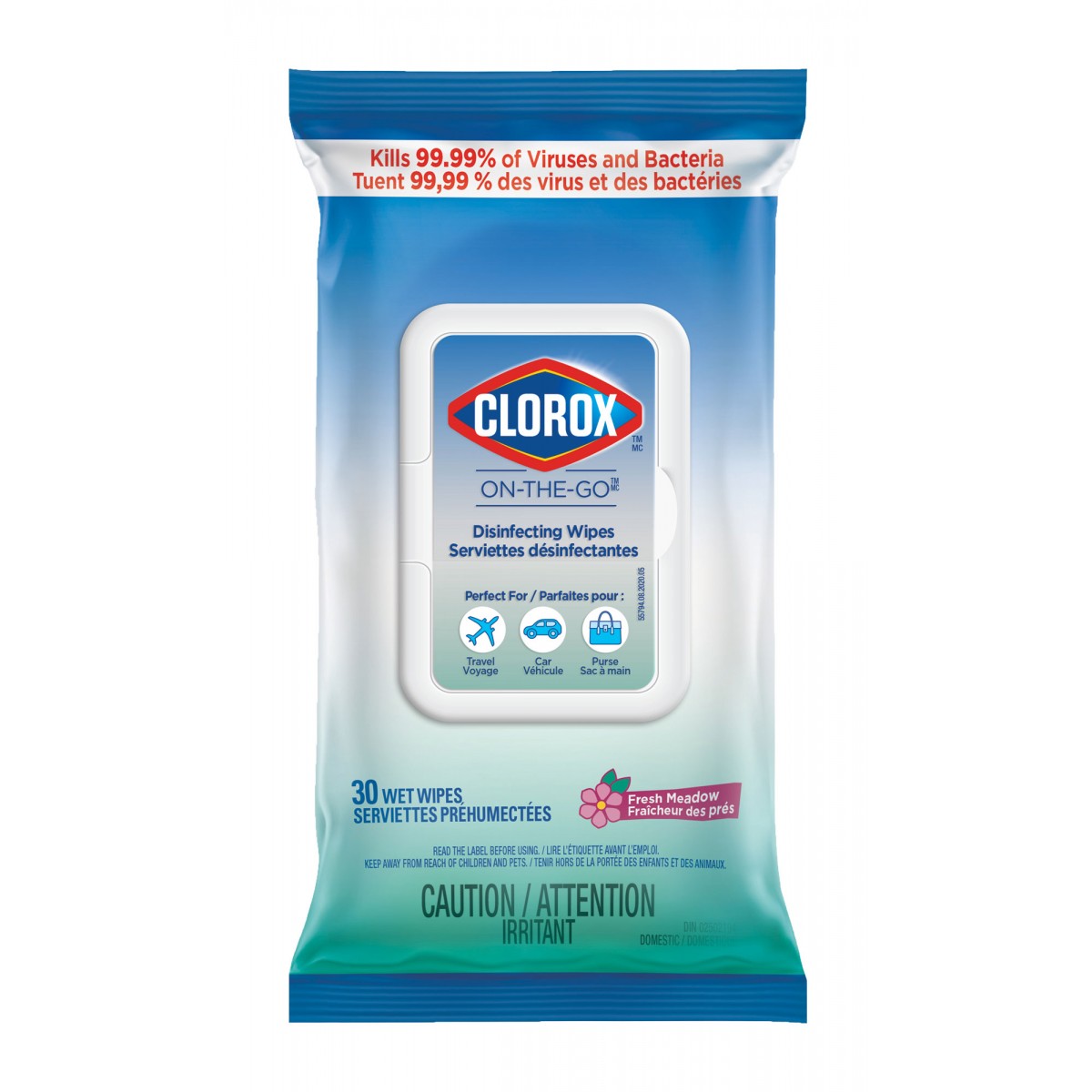 Lingettes désinfectantes - Clorox On-The-Go - fraîcheur des prés