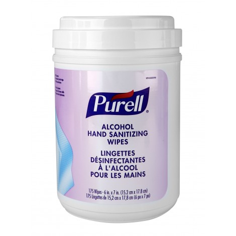 Hand Sanitizing Wipes - Purell - Ethyl Alcohol 62% - Fragrance-Free - 175 Wipes per Dispenser - Products for use against coronavirus (COVID-19)