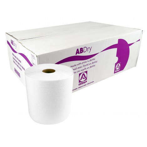 Paper Hand Towel - Roll of 800' (243.8 m) - Box of 6 Rolls - White - StreetFighter ABD8002