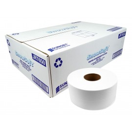 Papier hygiénique mini JRTde Snow Soft - 2.5 core - 2 plis - 12 rouleaux par caisse - 650 pieds par rouleau - fabriqué au Canada - JRT650