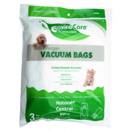 Anti-allergenic Bags for Central Vacuum Cleaners - 99.9% Filtration - Pack of 3 Bags