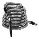 Flexible Hose for Central Vacuum - 40' (12,19 m) Long - with Metal Handle - Silver