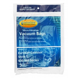 Microfilter Bag for Eureka Type L 930, 965 Series Canister Vacuum - Pack of 3 Bags - Envirocare 313