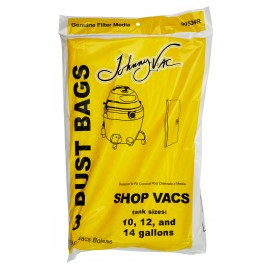 Paper Bag for Shop Vac Vacuum - Tank Capacity of 10 to 14 gallons (45.5 L to 63.6 L) - Pack of 3 Bags - 90672