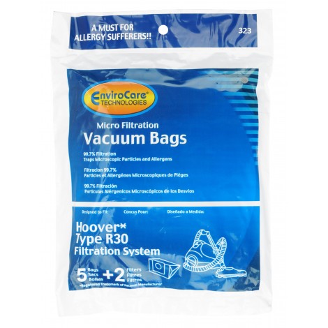 Microfilter Vacuum Bag for Hoover R30 and Replacement for Dirt Devil Type AB Bag - Pack of 5 bags