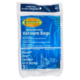 Sac microfiltre pour aspirateur chariot Bissell Zing 22Q3 série 4122 - paquet de 3 sacs - Envirocare 820