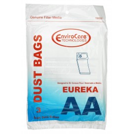 Sac en papier pour aspirateur Eureka type AA - paquet de 3 sacs - Envirocare 158SW