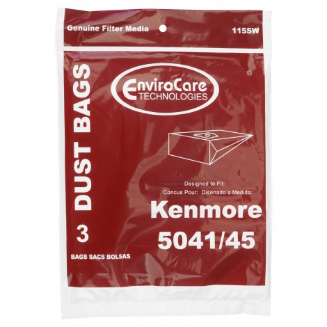 Sac en papier pour aspirateur Kenmore 5041/45 - paquet de 3 sacs - Envirocare 115SWJV