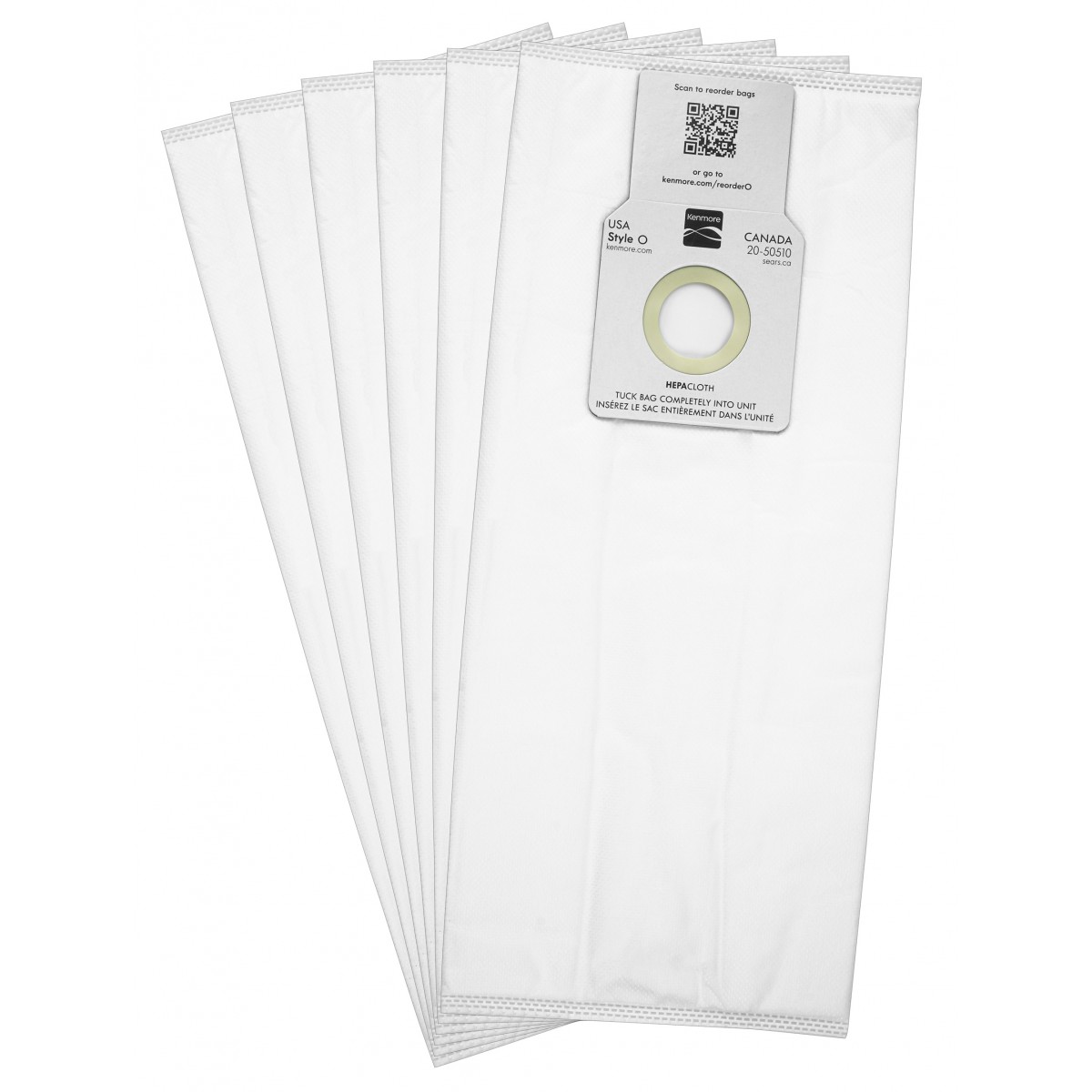 POWERTEC 75060 HEPA Cloth Vacuum Bag Replacement for Kenmore O Style Vacuum, 3-Pack