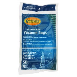 Microfilter Bag for Sanitaire, Duralux, Duralite Type SD Vacuum - Pack of 5 Bags - Envirocare 327