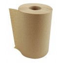 Hand Paper Towel - 8" (20 cm) Wide - 350' (106 m) Roll - Box of 12 Rolls - Brown