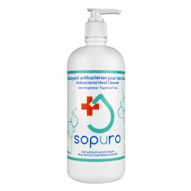 Nettoyant antibactérien pour les mains de Sopuro - sans fragrance - gel hydratant enrichi d'aloès - 500 ml