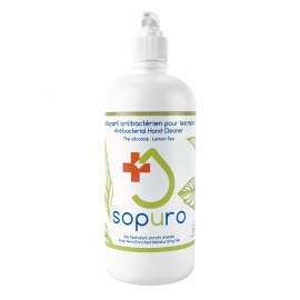Nettoyant antibactérien pour les mains de Sopuro - fragrance thé citronné - gel hydratant enrichi d'aloès - 500 ml