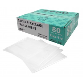 Transparent Recycling Bags - 75 L - Strong - 80 per Box