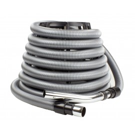 Hose for Central Vacuum  - 35' (10 m) - Straight Handle - Button Lock - Flexible - Strong