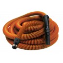 Boyau pour aspirateur central - 9 m (30') - 32 mm (1 1/4") dia - orange - poignée courbée en plastique noire