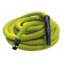 Central Vacuum Hose - 50' (15 m) - 1 1/4" (32 mm) dia - Lime - Black Plastic Curved Handle
