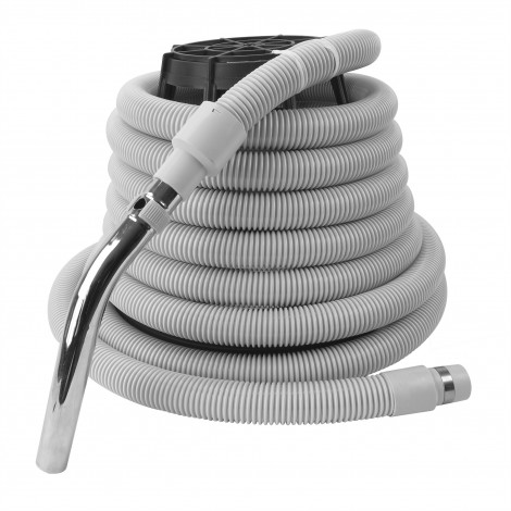 Vacuum Hose for Central Vacuum - 30' (9 m) - 1 3/8" (35 mm) dia - Grey - Straight Handle - Econo