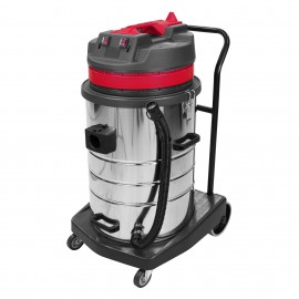 Aspirateur commercial sec et humide - capacité de 70 L (18.5 gal) - cuve en métal sur chariot - boyau de 8' - brosses et accessoires inclus