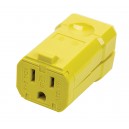 Female Electrical  Plug - 3 Wires - Top Quality - Yellow - Leviton 5259-VY