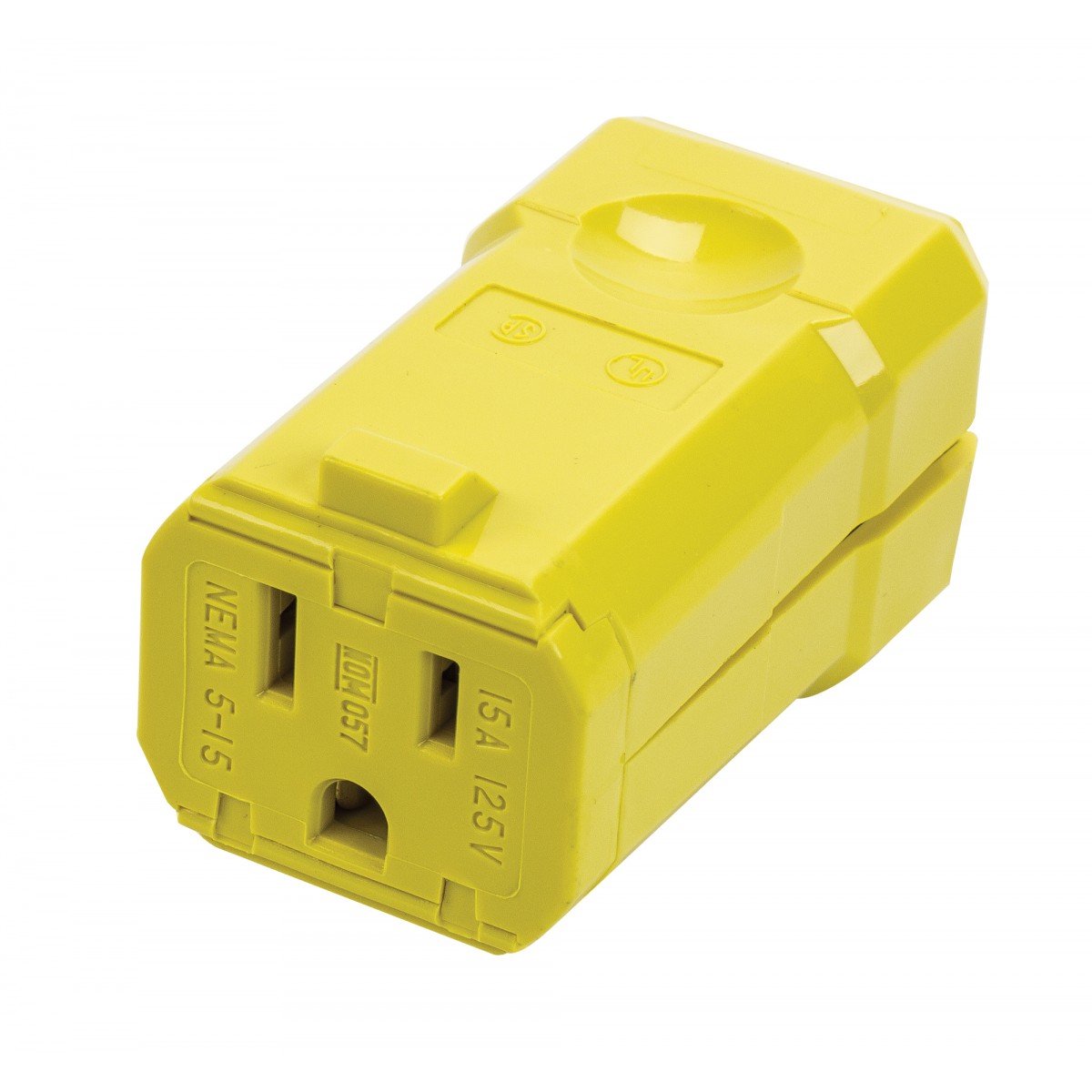 Prise électrique mâle - 3 fils - qualité supérieure - jaune - Leviton