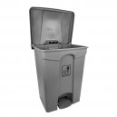 Trash Garbage Can Bin with Lid and Pedal - 17 gal (68 L) - Grey