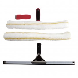 Window Washer Kit 18" (45,7 cm) - Strip Washer and Handle - Squeegee - Scraper - Spare Strip Washer