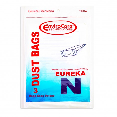 Sac en papier pour aspirateur Eureka type N - paquet de 3 sacs - Envirocare 107SWJV
