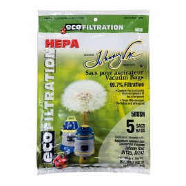 Sac en microfiltre HEPA pour aspirateur Johnny Vac JV125 et JV202 - paquet de 5 sacs