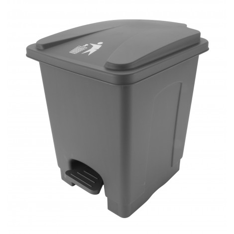 Dustbin with lid and foot pedal - 15 L - Grey