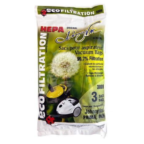 HEPA Microfilter Bag for PRIMA Canister Vacuum - Pack of 3 Bags