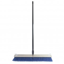 Side Clipped Fine Flagged Tip Push Broom - 54" handle - Grey