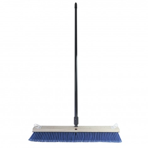 Side Clipped Fine Flagged Tip Push Broom - 54" handle - Grey