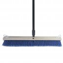 Side Clipped Fine Flagged Tip Push Broom - 54" handle - Grey