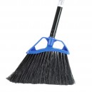 Angle Broom - 10 " (25,4 cm) Cleaning Path - 48" (122 cm) Metal Handle - Black