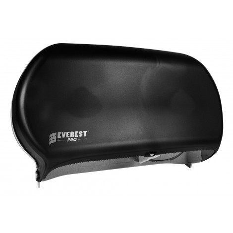 Double Universal Bathroom Tissue Dispenser - Standard Roll - Clear Black - Everest Pro