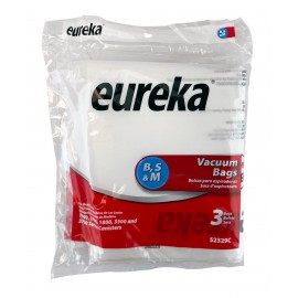 Sac en papier pour aspirateur Eureka type B, S & M - 52329C - paquet de 3