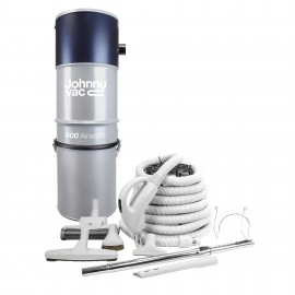 Ensemble d'aspirateur central Johnny Vac de 600 Airwatts - Boyau de 10 m (35') - Balai à air - Brosse à plancher - Brosse pour meubles et outils multiples