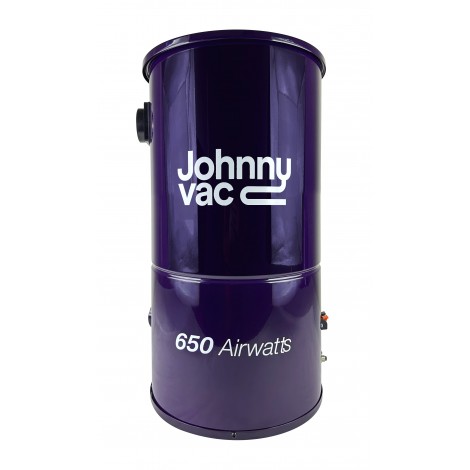 Aspirateur central Johnny Vac - silencieux - 650 watts-air - capacité du réservoir 5 gal (19 L) - Support mural -  filtre Microtex - sac HEPA