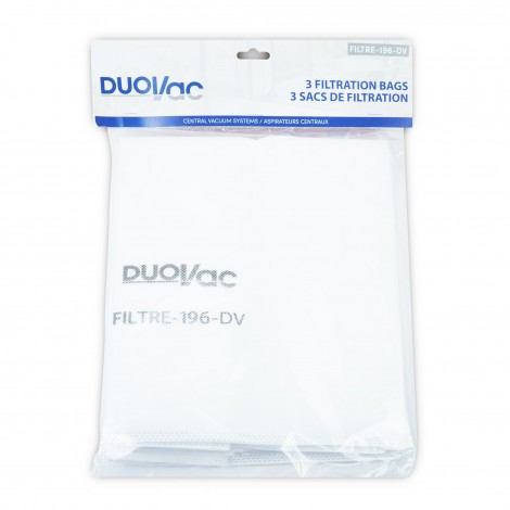 POLYPROPYLENE FILTRATION BAG FOR DUOVAC 13L(3.2G)PK3 - FILTRE-196-DV