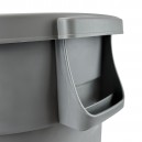 Round Trash Garbage Can Bin with Lid - 44 gal  (167 L) - Grey