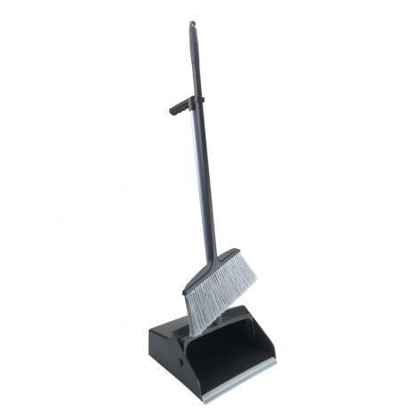 Long Handle Dustpan with Wheels and Mini Broom