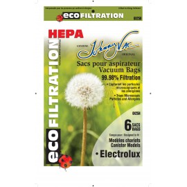 HEPA Microfilter Bag for Electrolux Canister Vacuum - Pack of 6 Bags - Envirocare 805HJV