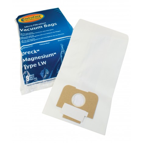 Sac microfiltre pour aspirateur Oreck Magnesium type LW - paquet de 8 sacs - Envirocare 714