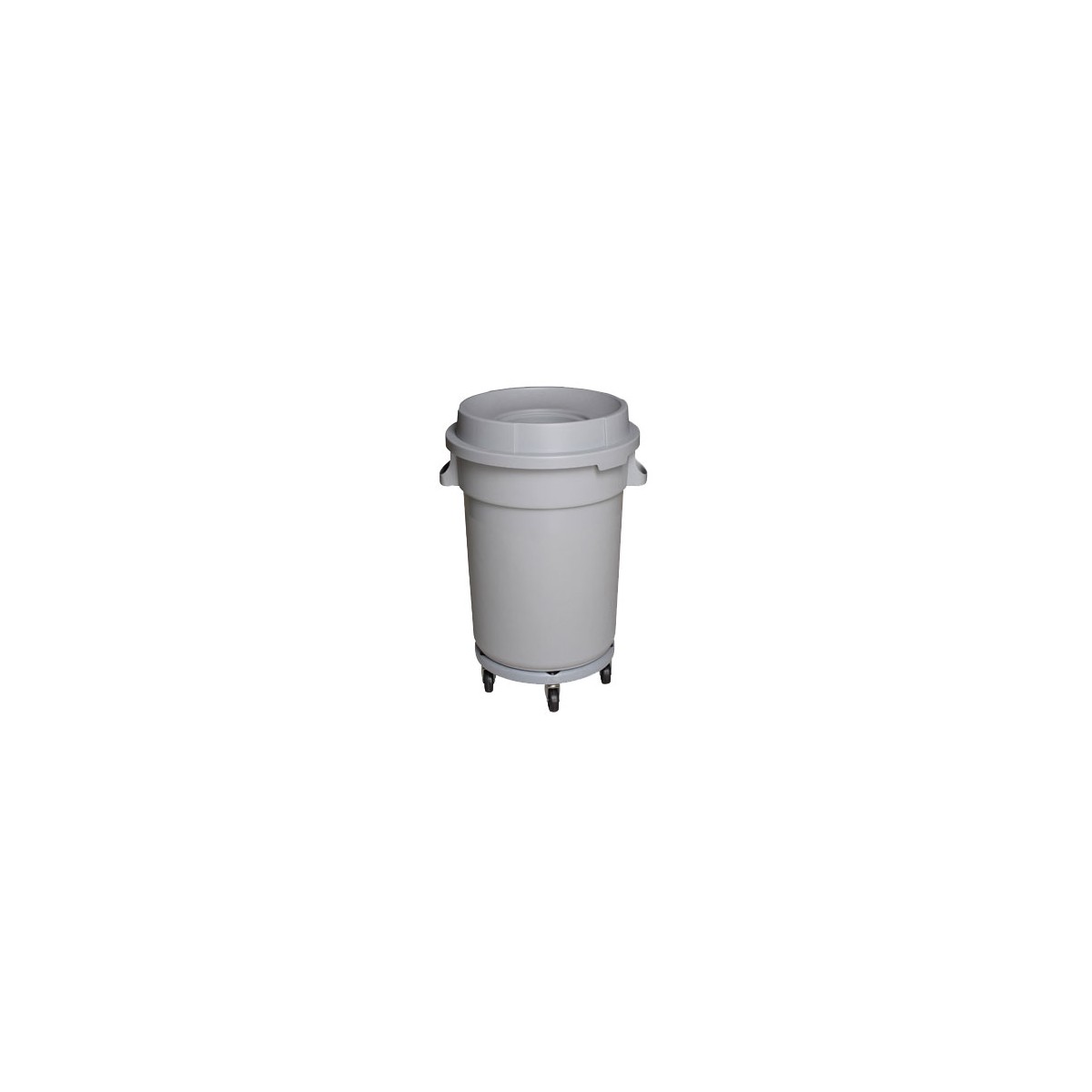 Round Trash Garbage Can Bin with Lid - Drum Dolly - 20 gal (88L